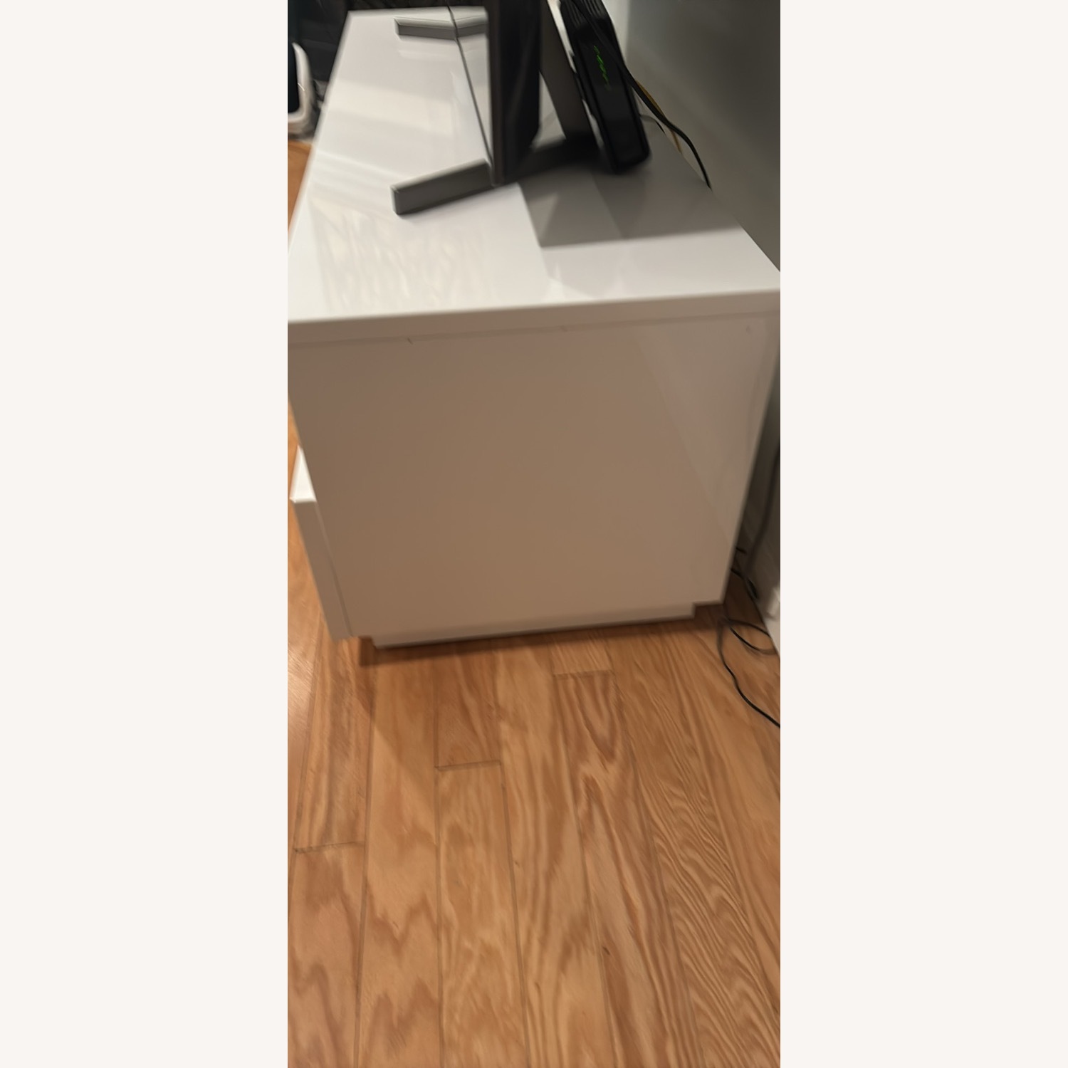 CB2 White Glossy Modern Media Stand  - image-10