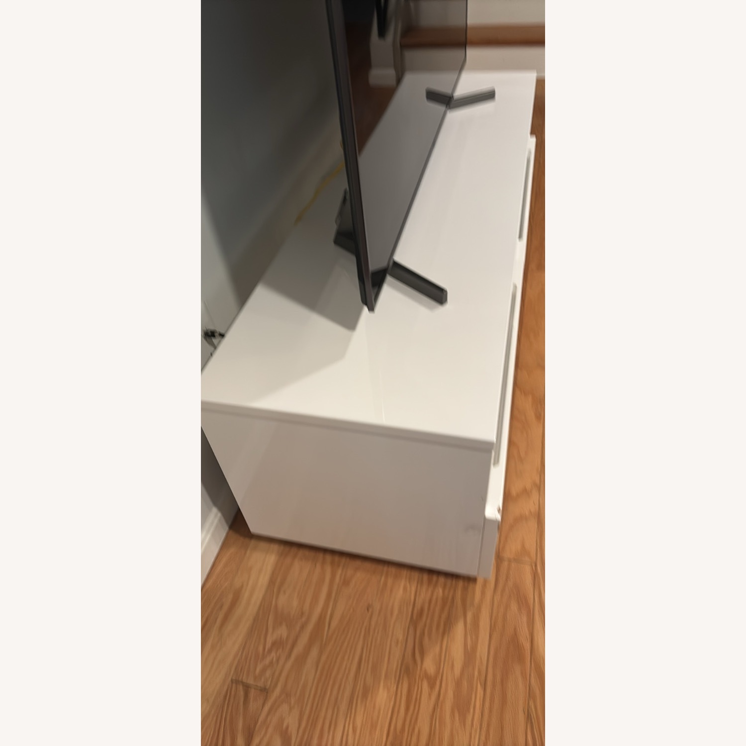 CB2 White Glossy Modern Media Stand  - image-8