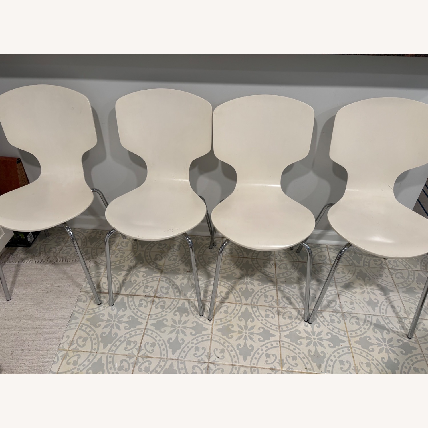 Pottery Barn White Ant Chairs - image-2