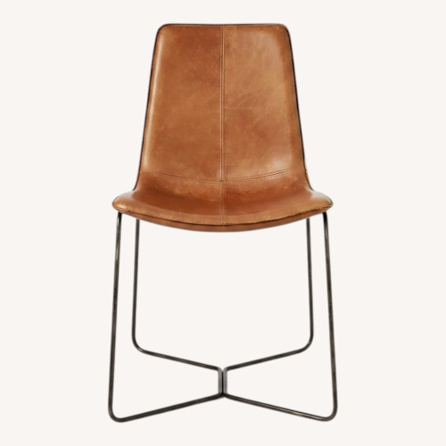 Used West Elm Light Brown Leather Dining Chairs for sale on AptDeco