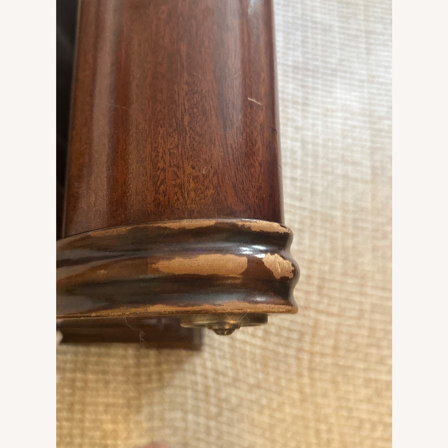 Vintage Queen Ethan Allen Newport Wood Sleigh Bed - image-7