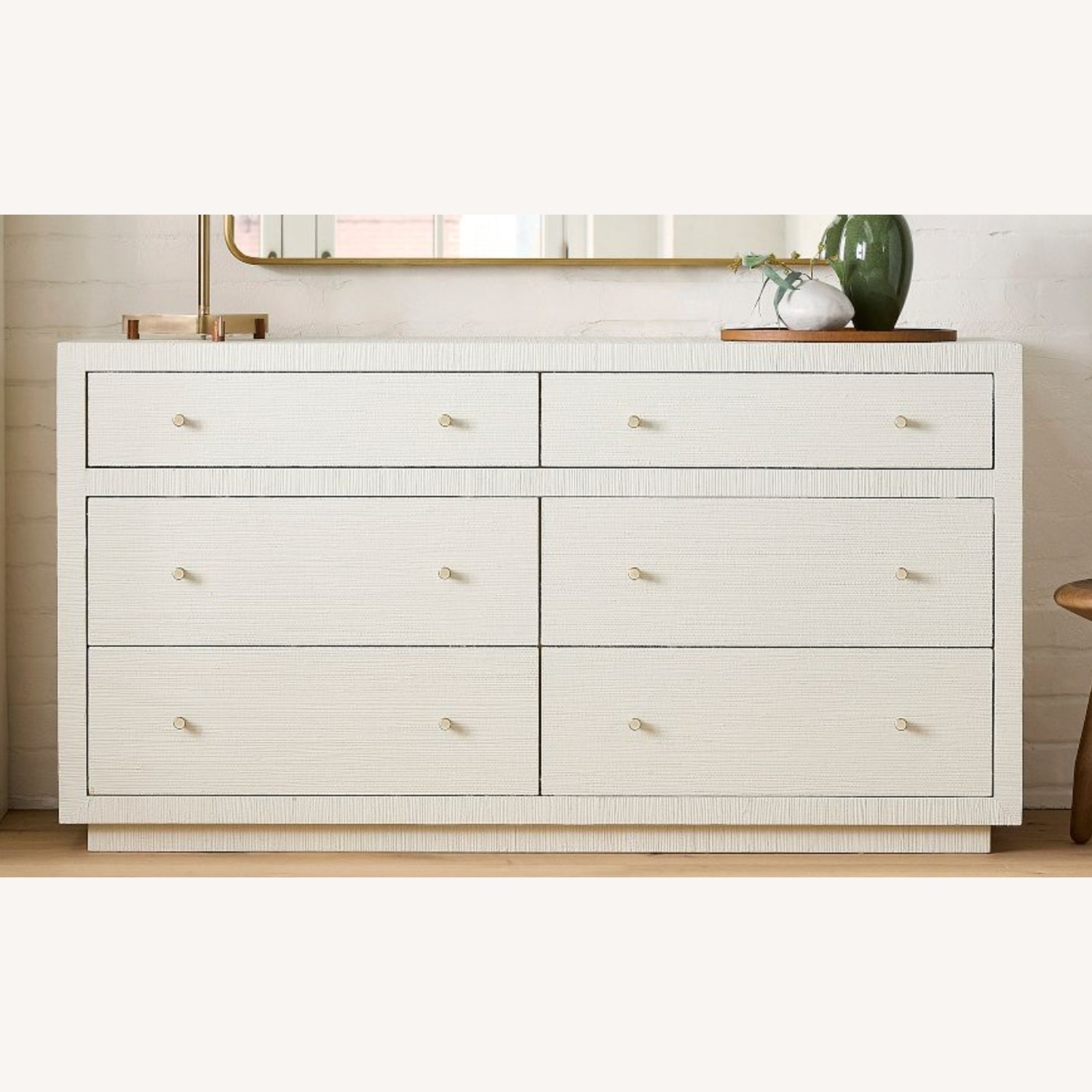 West Elm Grasscloth 6-Drawer Dresser - image-1