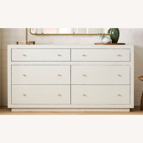 Used West Elm Grasscloth 6-Drawer Dresser for sale on AptDeco