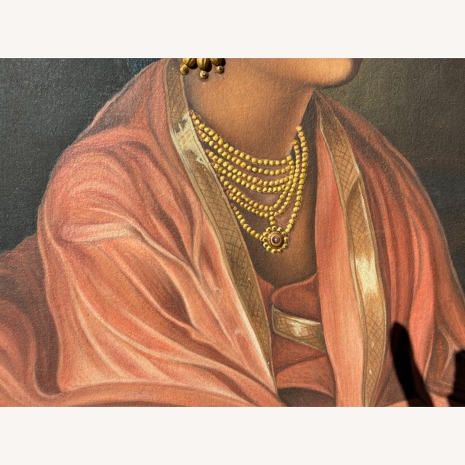 Bejeweled Indian Princess Painting on Wood - image-4