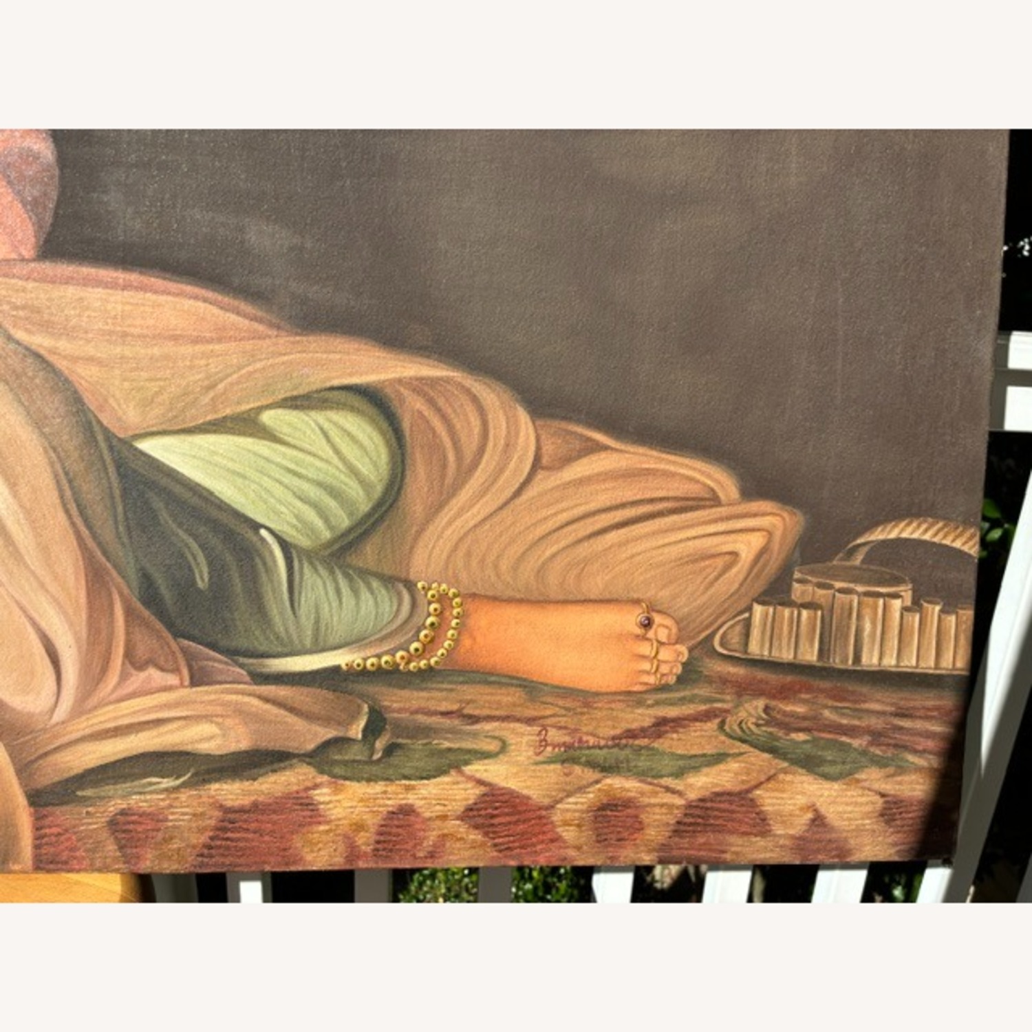 Bejeweled Indian Princess Painting on Wood - image-6