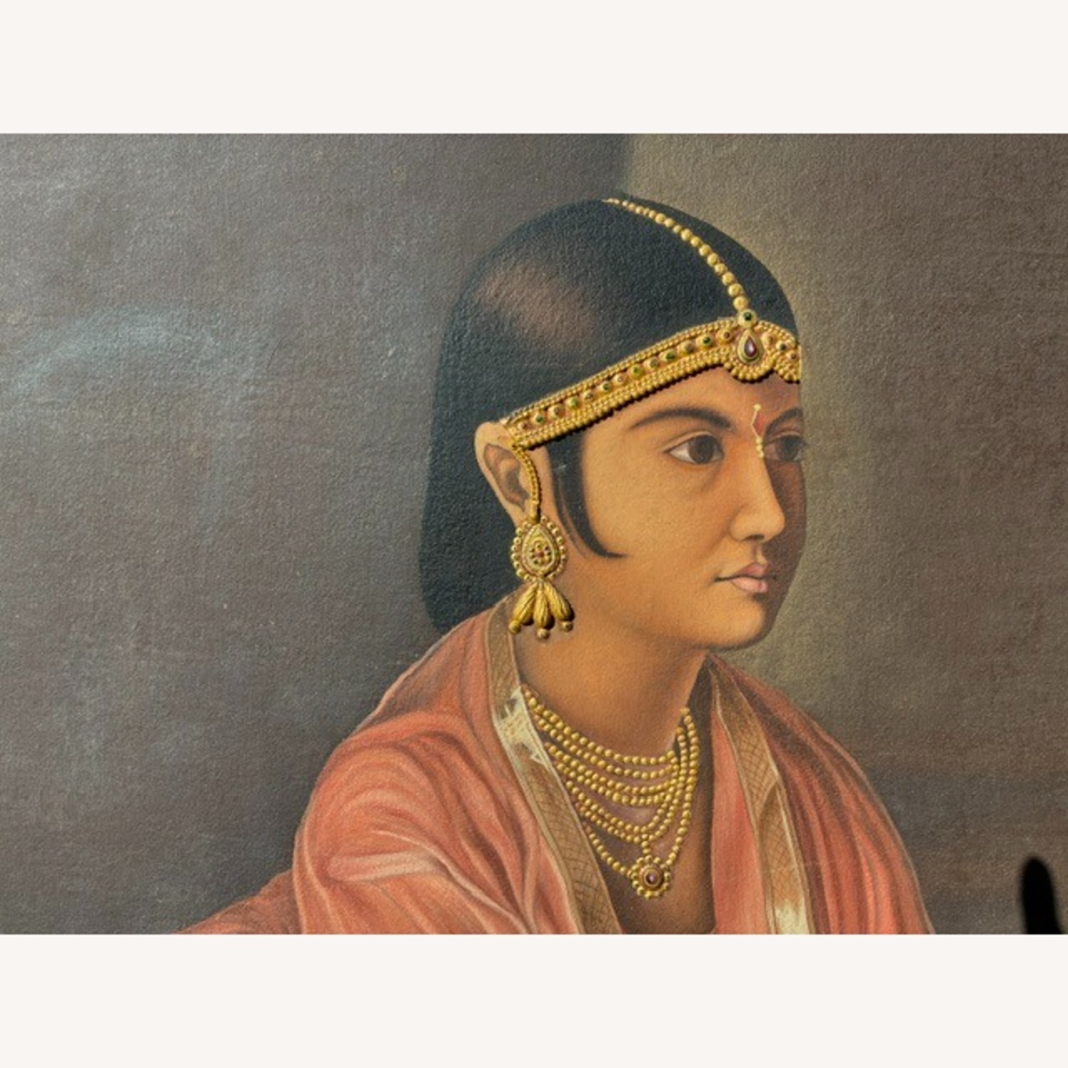 Bejeweled Indian Princess Painting on Wood - image-3