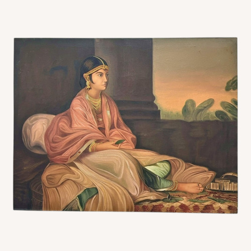 Used Bejeweled Indian Princess Painting on Wood for sale on AptDeco
