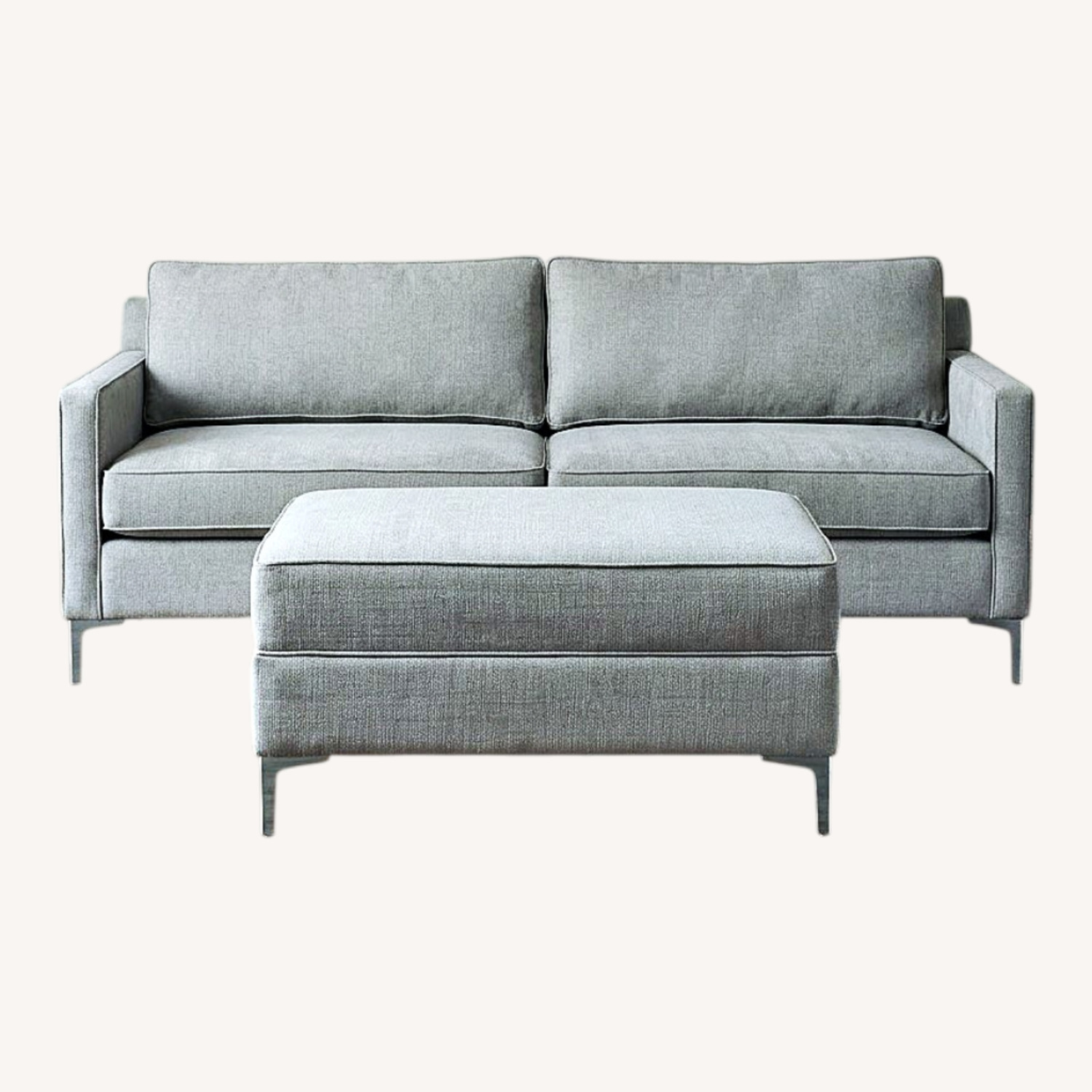 American Leather Light Gray Fabric 2 Seater Sofa - image-0