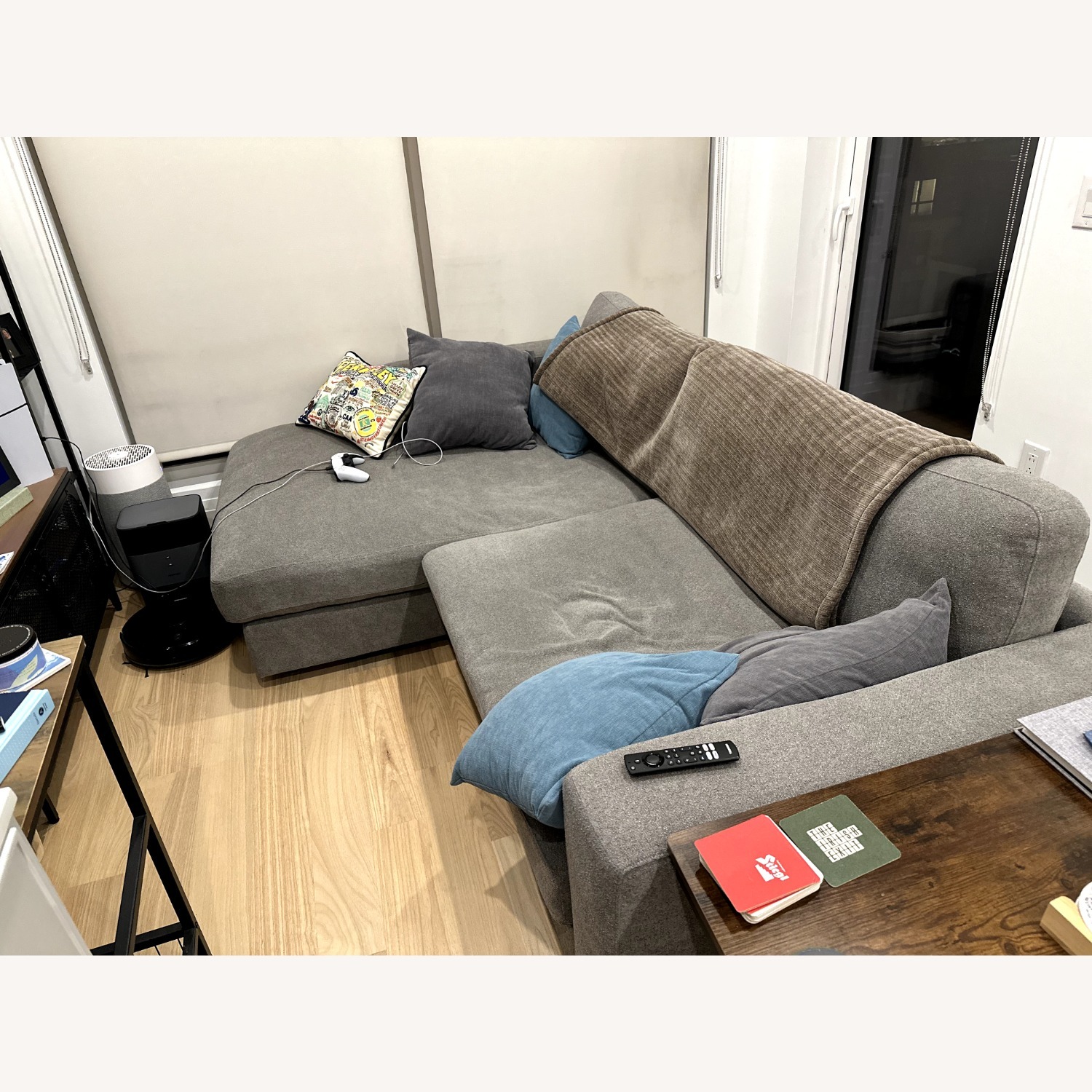 Henredon Light Gray L-Sectional Couch  - image-1
