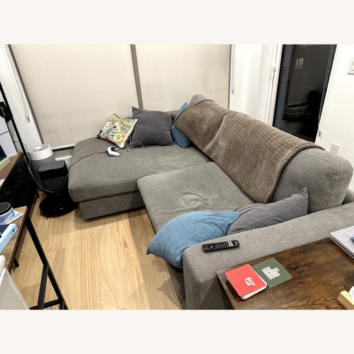 Used Henredon Light Gray L-Sectional Couch  for sale on AptDeco