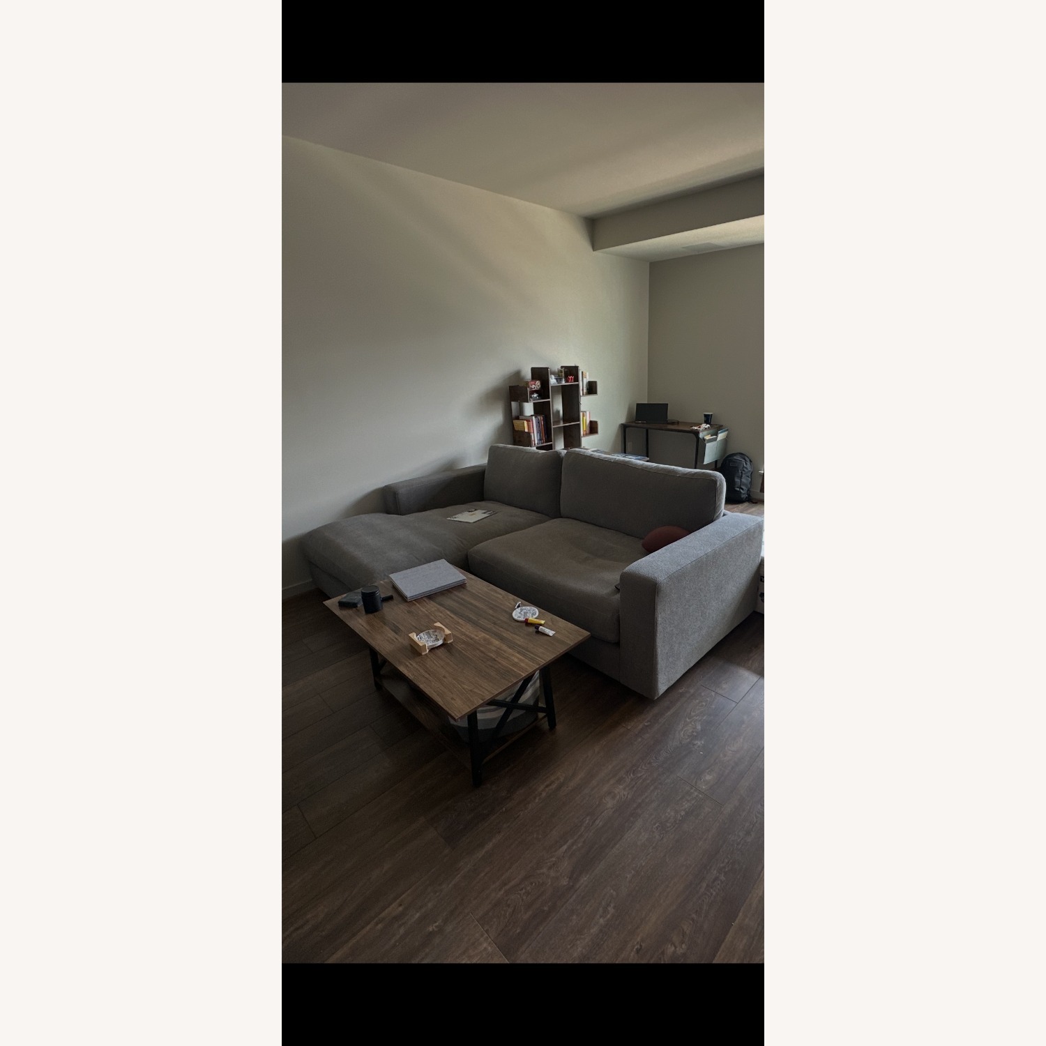 Henredon Light Gray L-Sectional Couch  - image-2