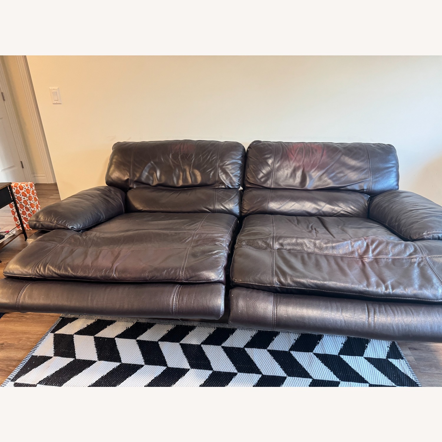 Dark Brown Leather 2 Seater Electric Recliner Sofa - image-7