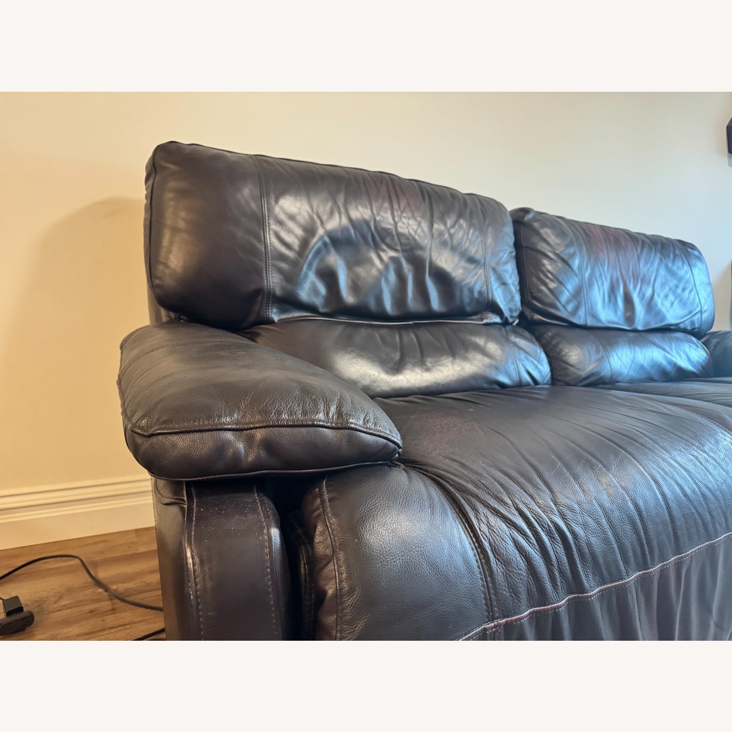 Dark Brown Leather 2 Seater Electric Recliner Sofa - image-8