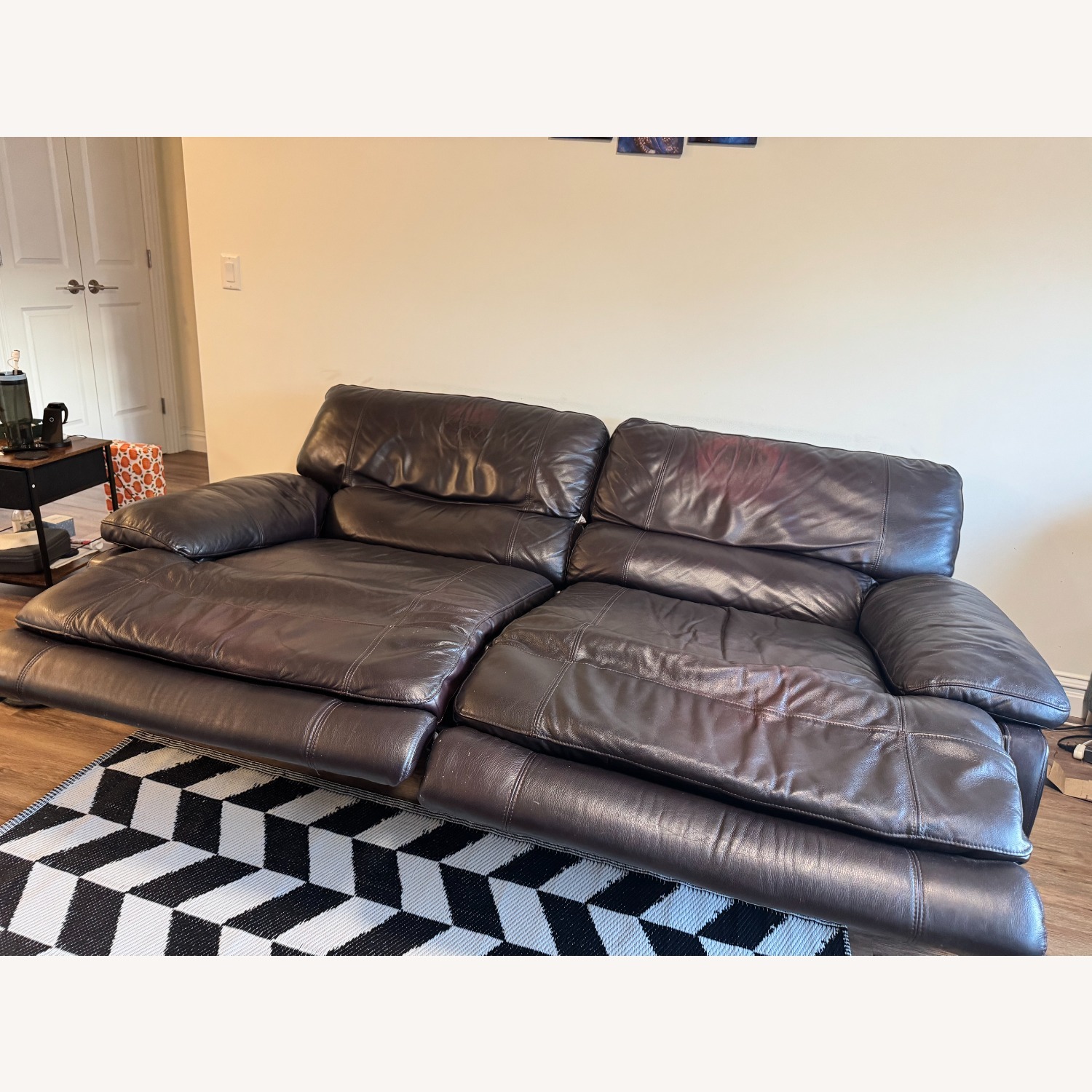 Dark Brown Leather 2 Seater Electric Recliner Sofa - image-6