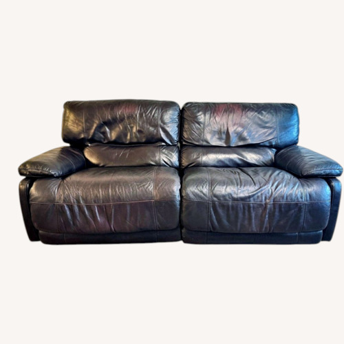 Used Dark Brown Leather 2 Seater Electric Recliner Sofa for sale on AptDeco