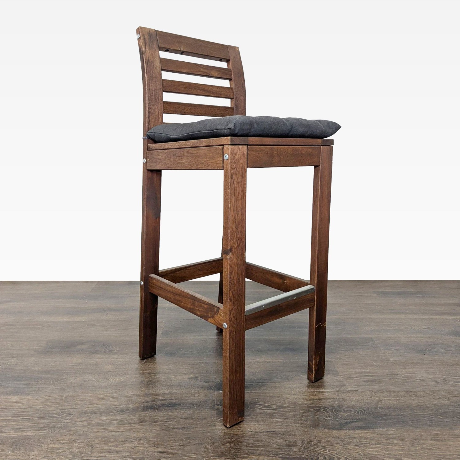 Wood Ladderback Bar Stool with Cushion	 - image-4