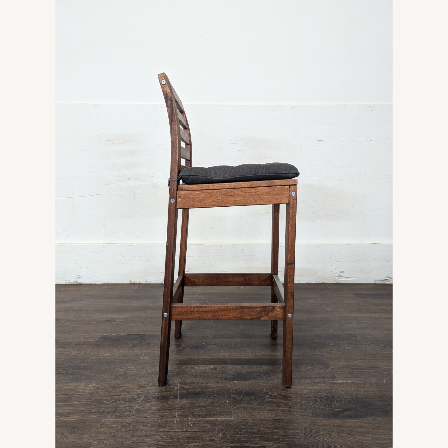 Wood Ladderback Bar Stool with Cushion	 - image-2