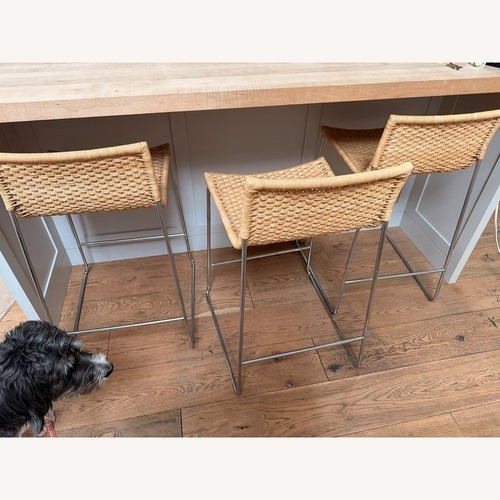 Used Set of 3 Rattan Woven Counter/Bar Stools	 for sale on AptDeco