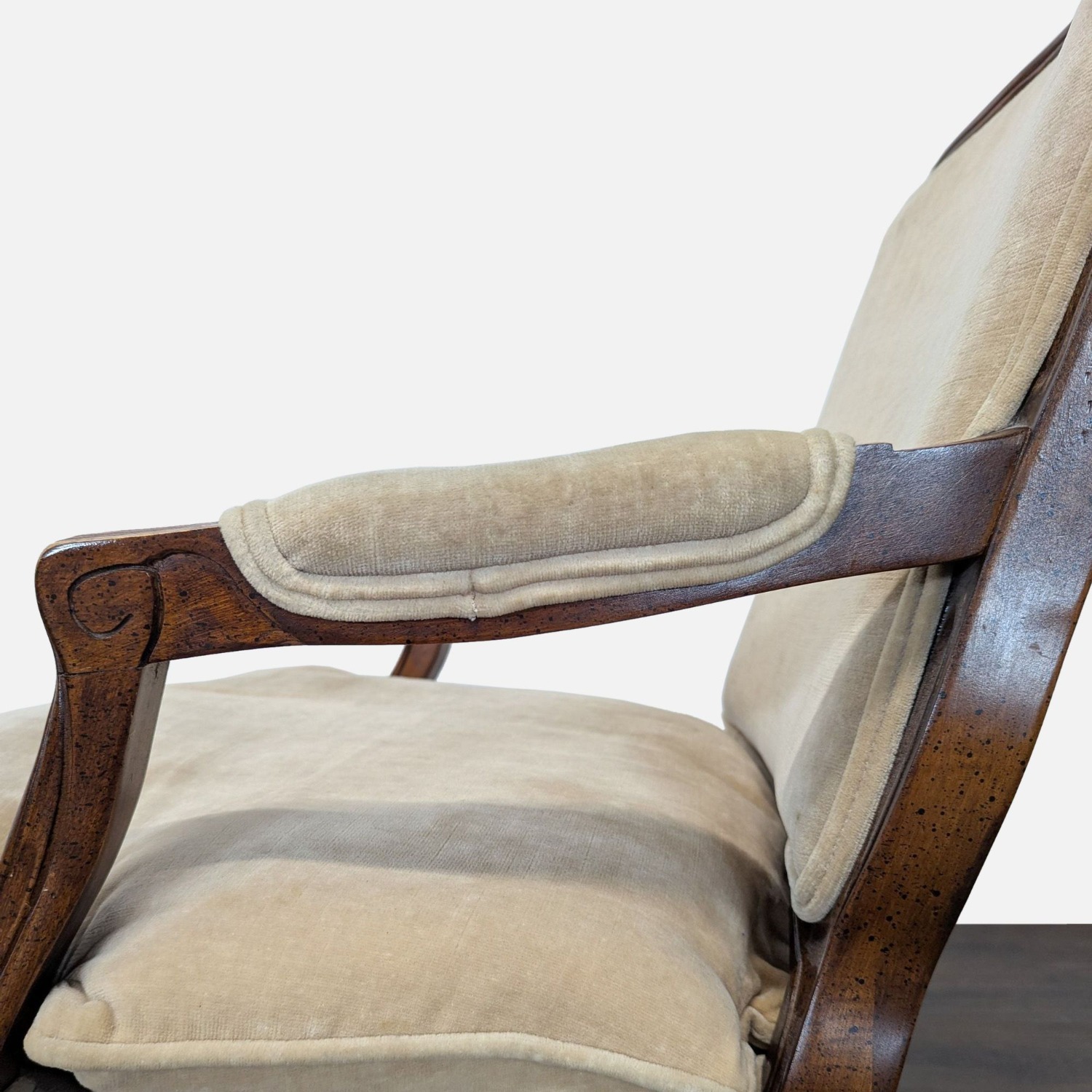 Louis XV Style Carved Wood Fauteuil Armchair	 - image-3