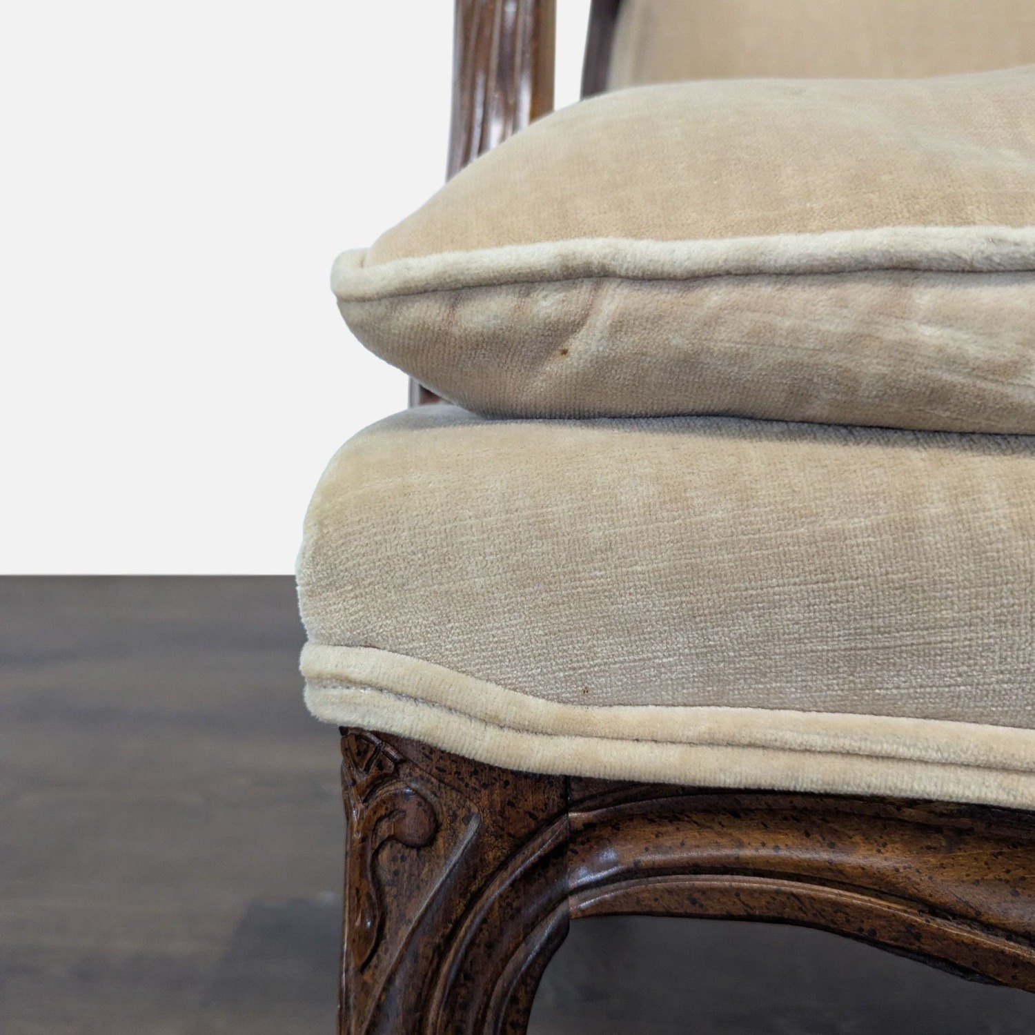 Louis XV Style Carved Wood Fauteuil Armchair	 - image-2