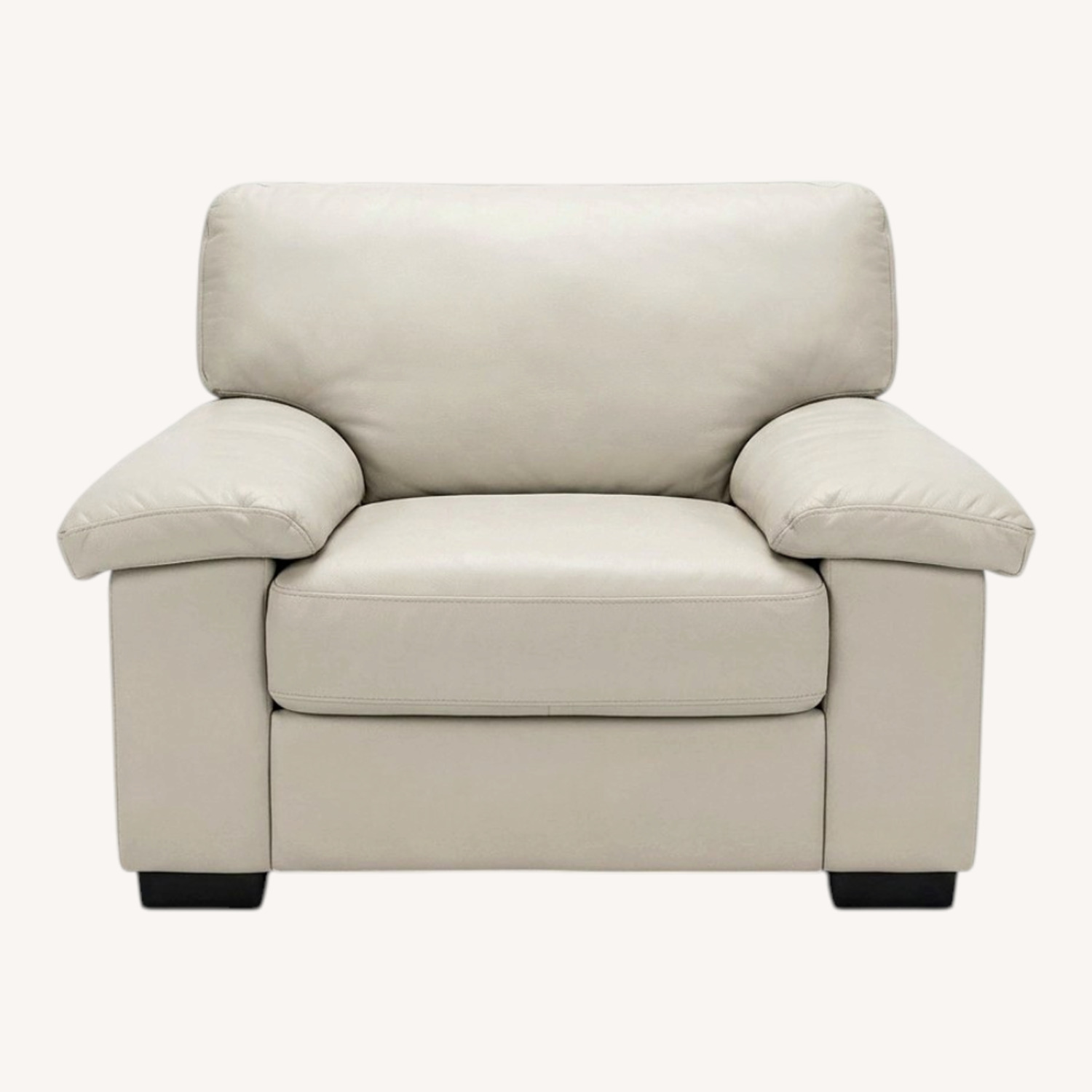Italsofa Beige Leather Lounge Armchair - image-0
