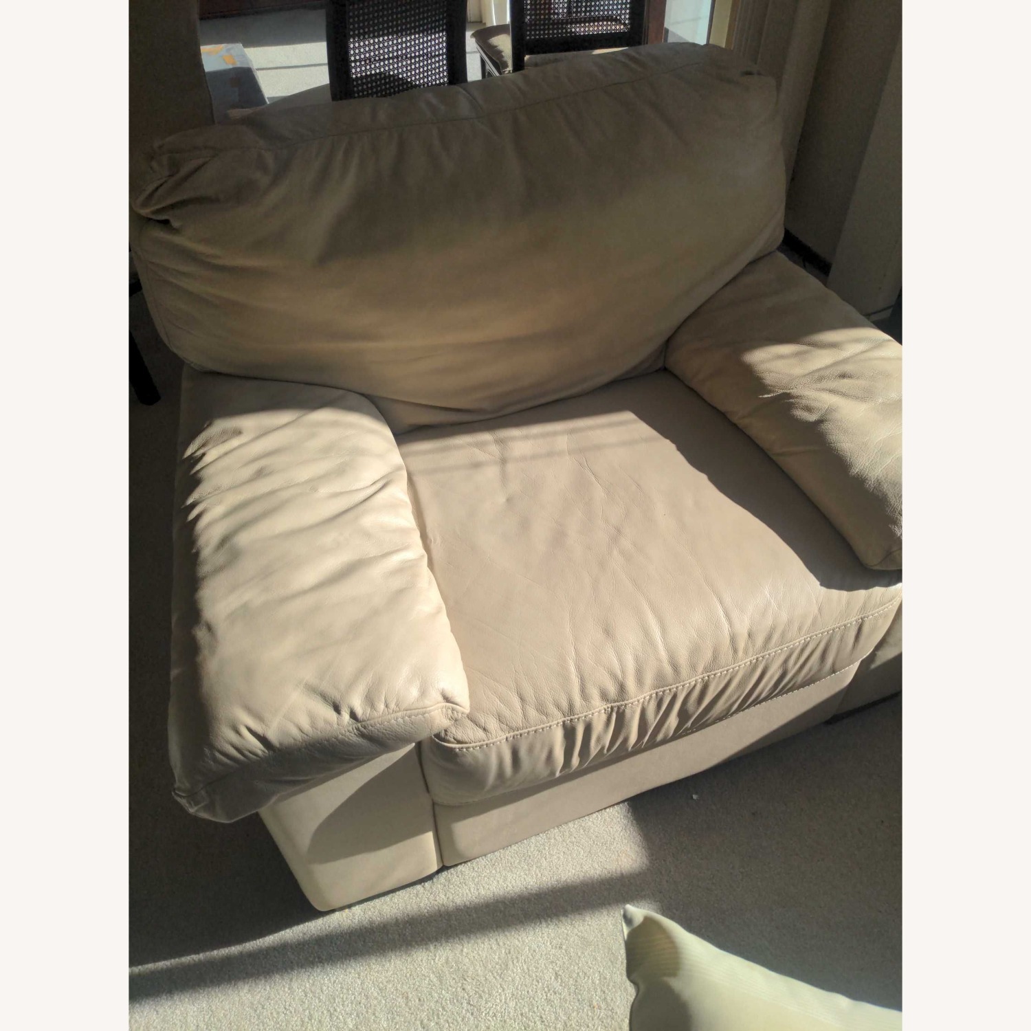 Italsofa Beige Leather Lounge Armchair - image-1