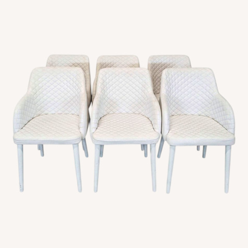 Used Set of Six Moe's Home Quilted Dining Armchairs for sale on AptDeco