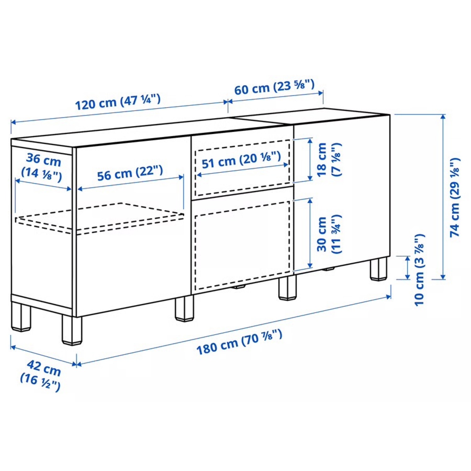 IKEA BESTÅ W Glass Top - image-4