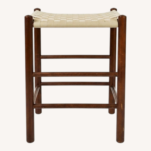 Used Wood Bench with Webbing Top for sale on AptDeco
