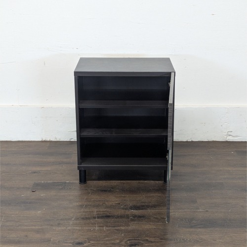 Used Three Shelf Nightstand with Cabinet Doors	 for sale on AptDeco