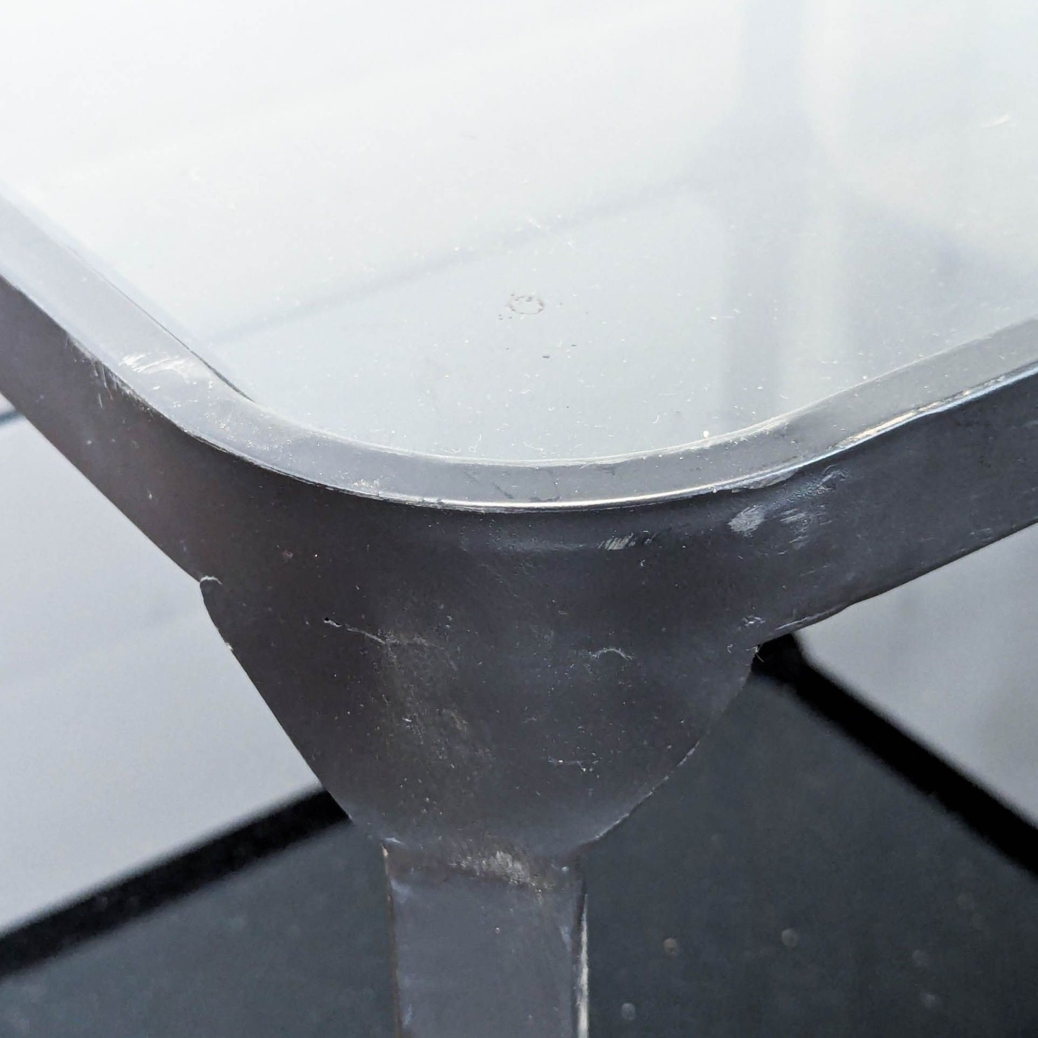 Metal and Glass Coffee Table with Mirror Shelf - image-2