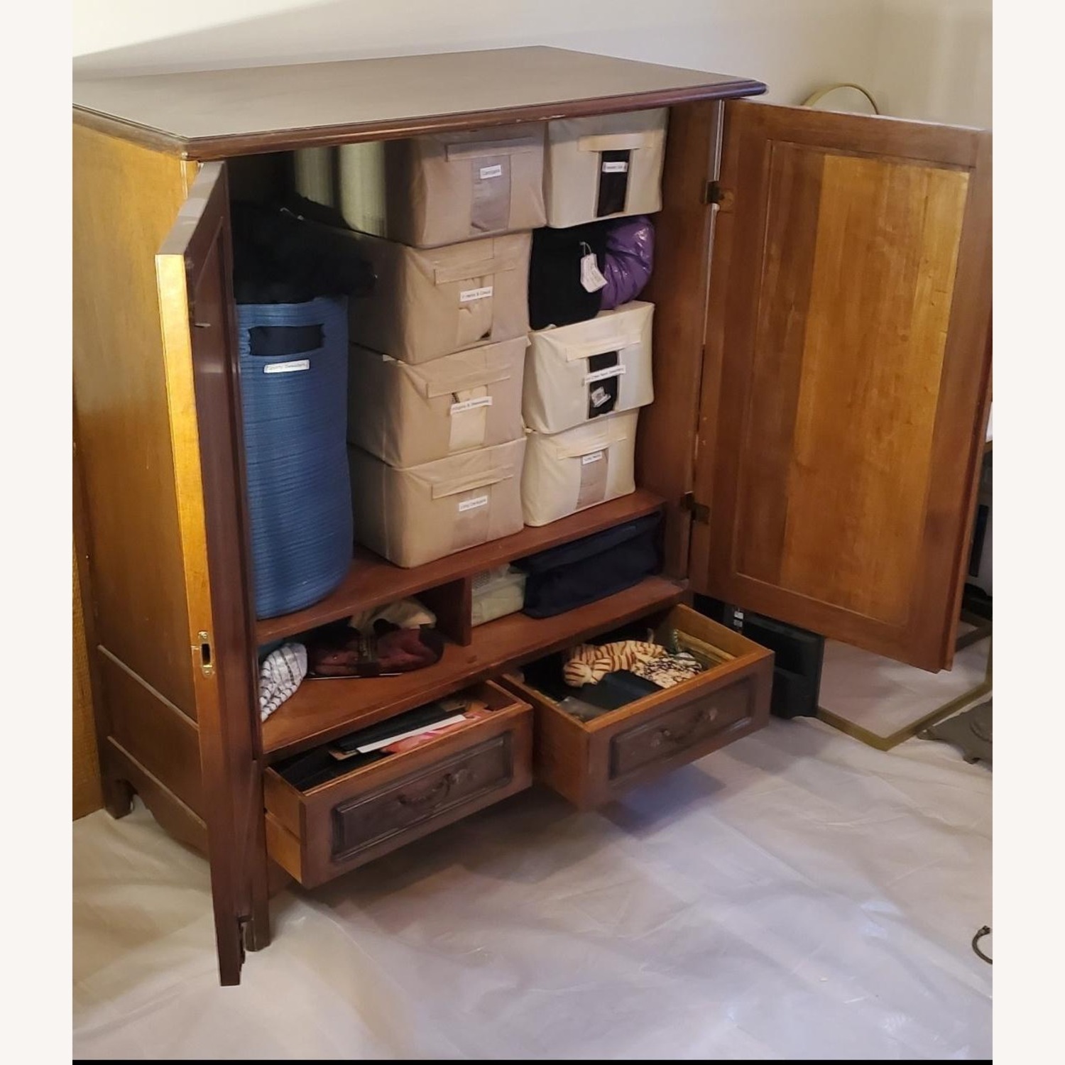 Domain Furniture Light Brown/reddish Wood Armoire - image-3