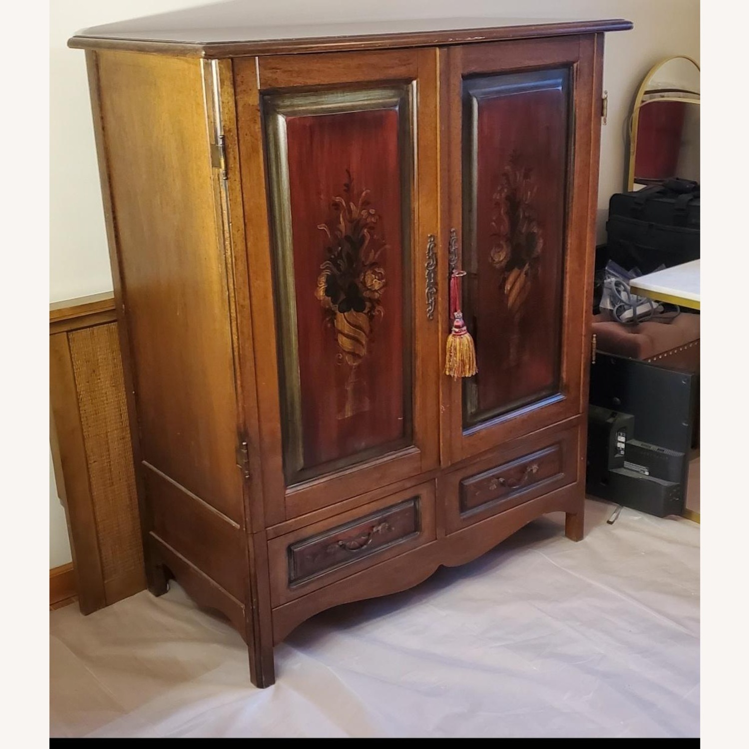 Domain Furniture Light Brown/reddish Wood Armoire - image-1