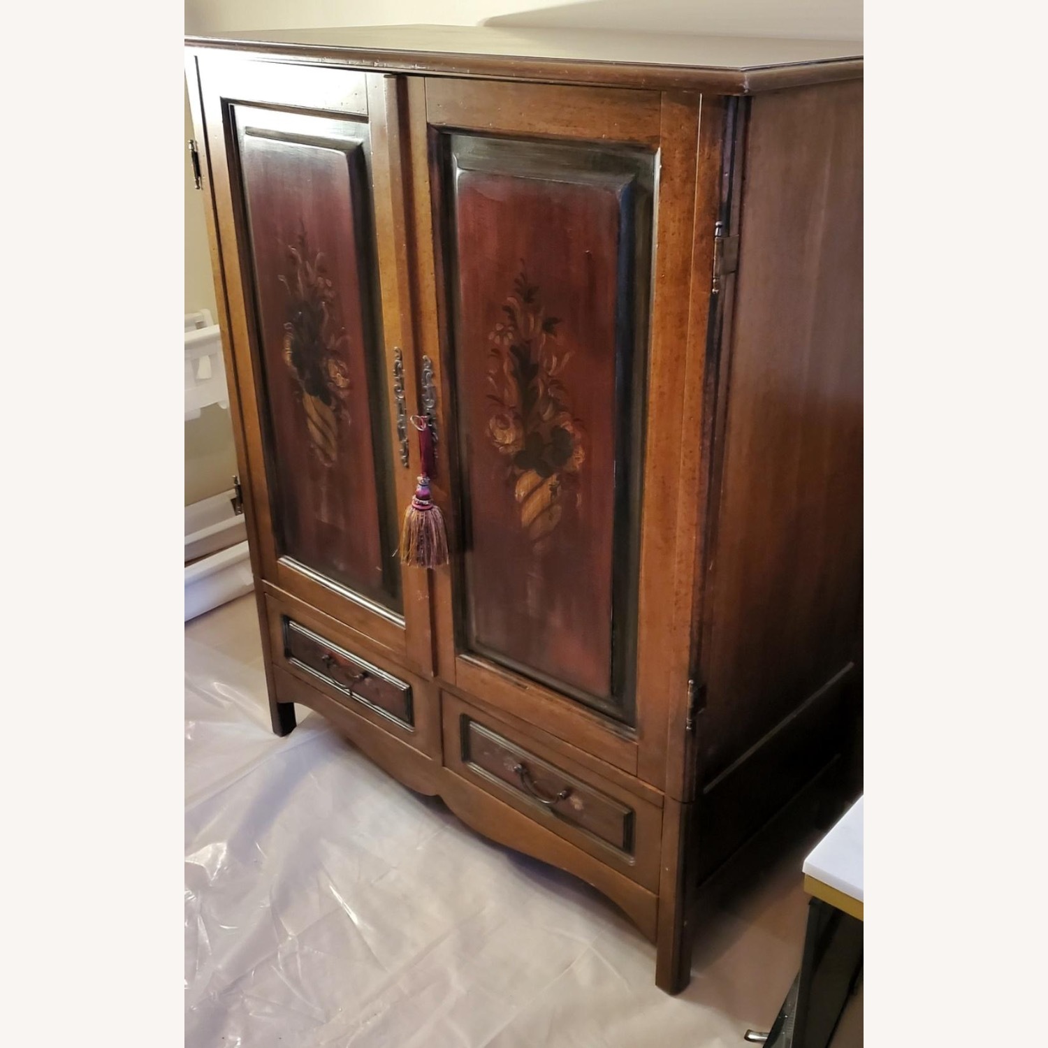 Domain Furniture Light Brown/reddish Wood Armoire - image-2