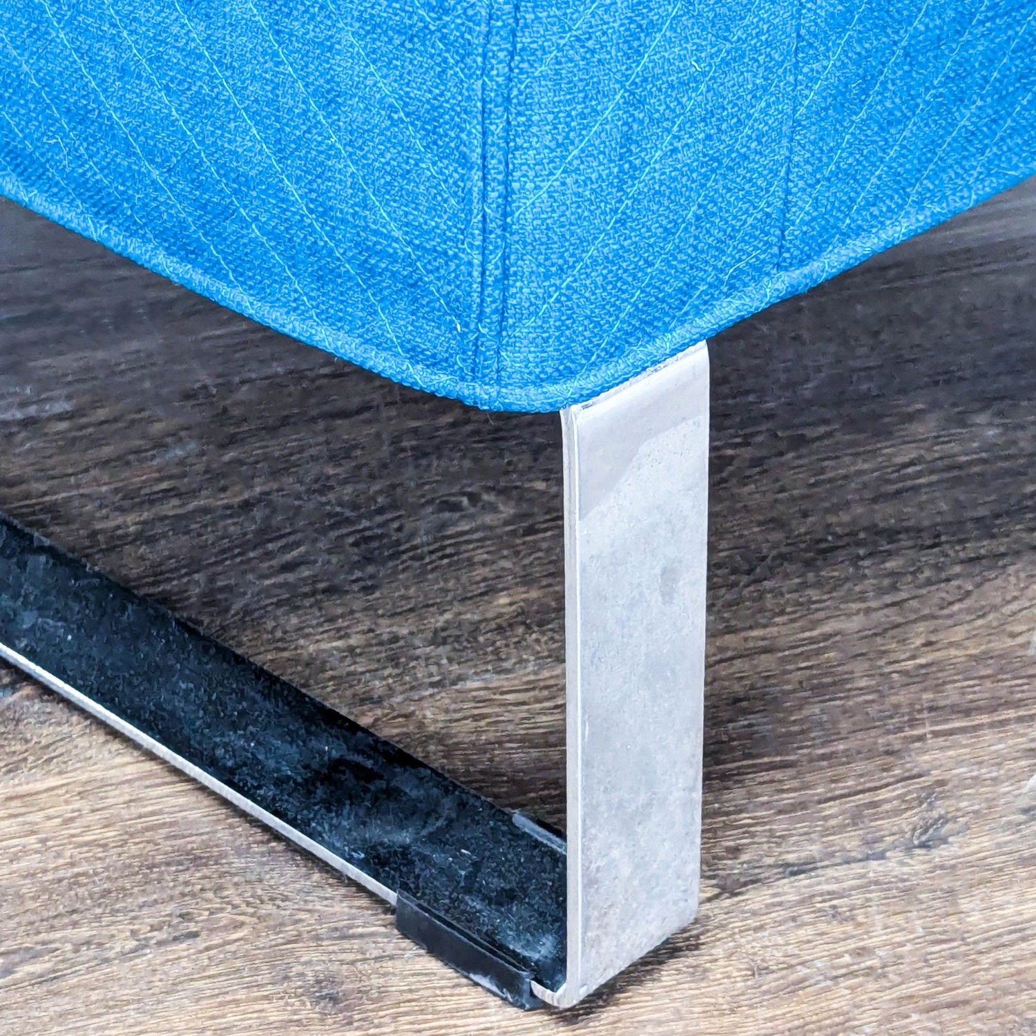 IKEA Modern Blue Lounge Chair with Metal Legs - image-4