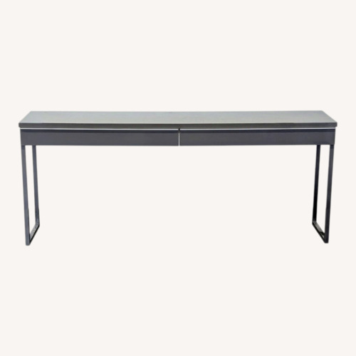 Used IKEA Besta Desk with Metal Frame and Dual Drawers for sale on AptDeco