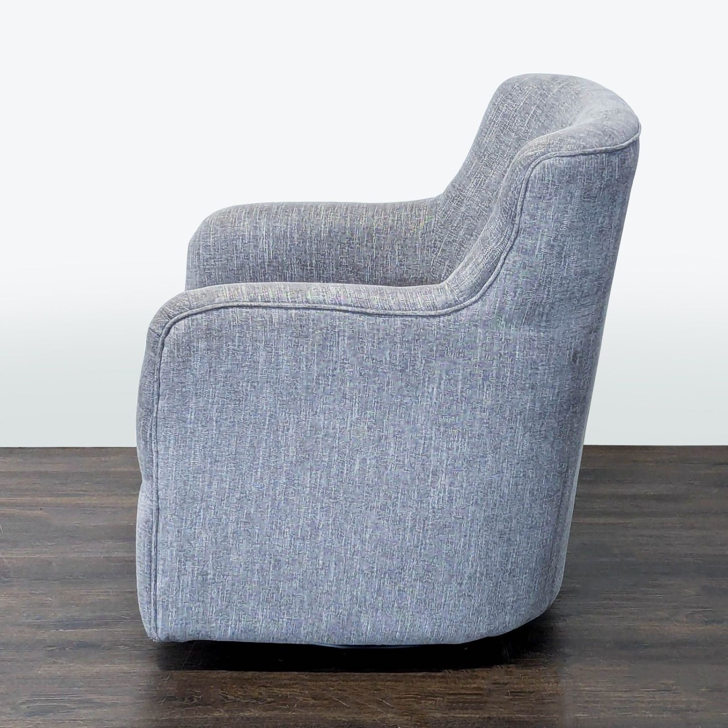 Modern Grey Fabric Swivel Lounge Chair  - image-3
