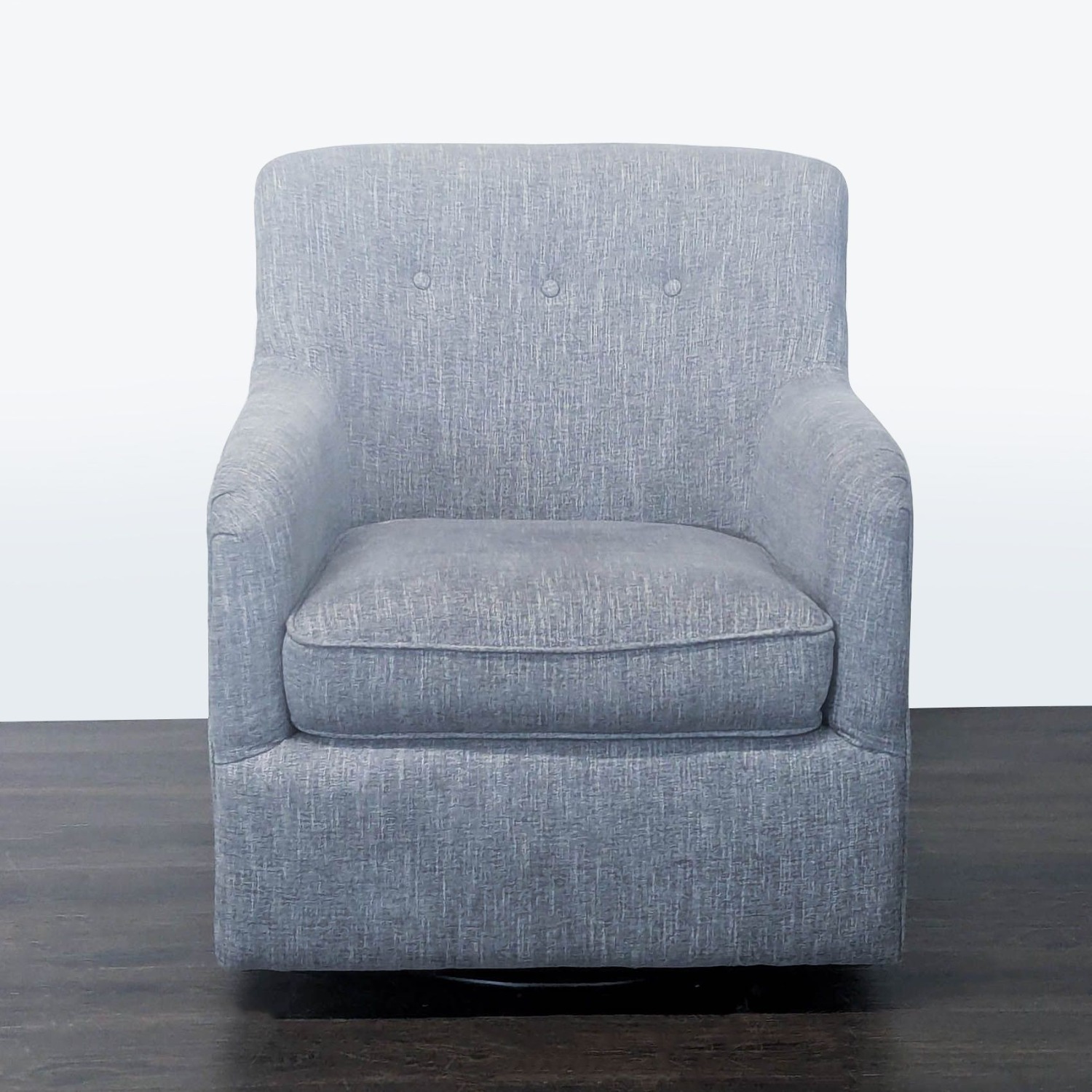 Modern Grey Fabric Swivel Lounge Chair  - image-7