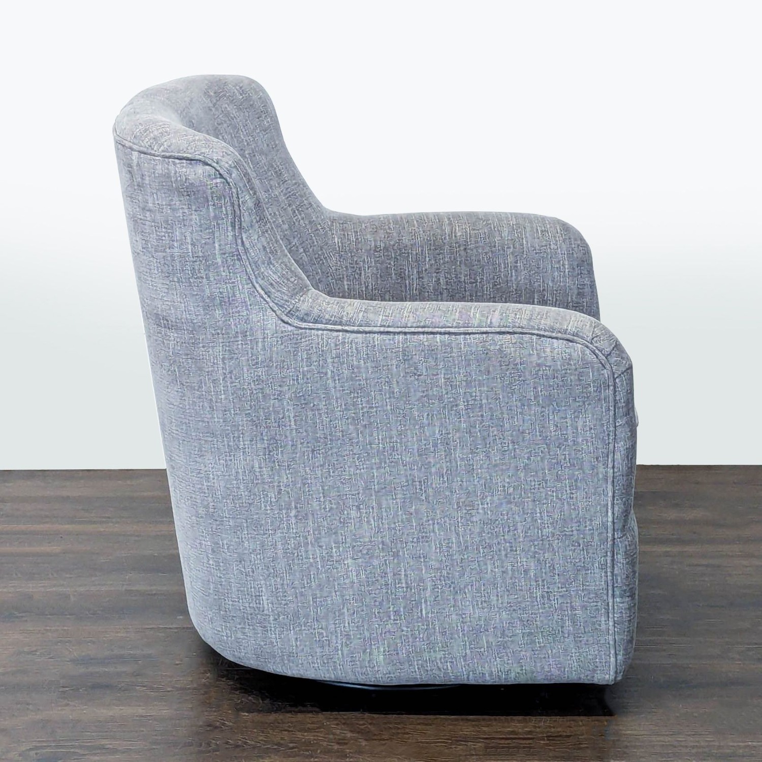 Modern Grey Fabric Swivel Lounge Chair  - image-5