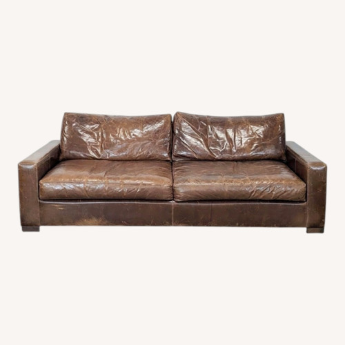 Used Thrive Furniture Brown Leather 3-Seat Sofa for sale on AptDeco