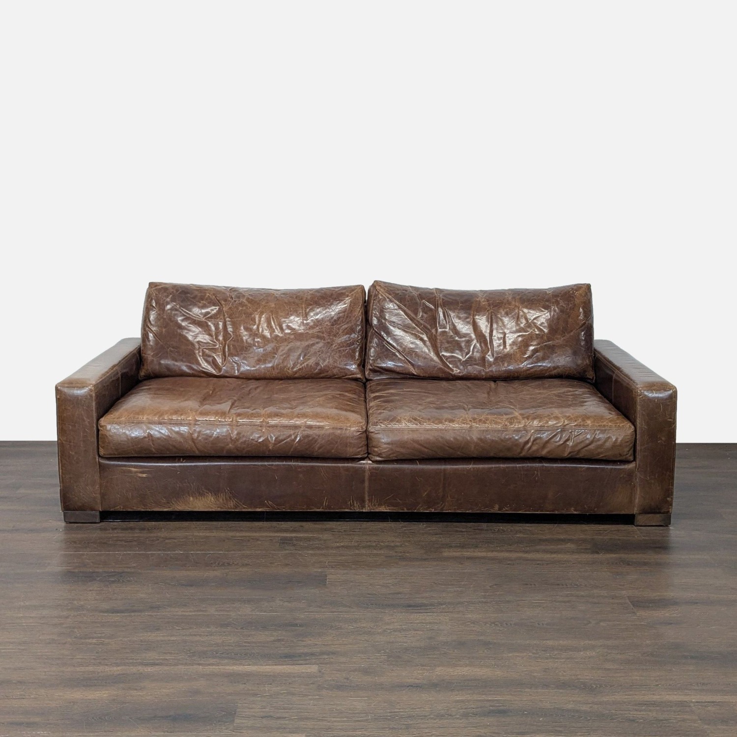 Thrive Furniture Brown Leather 3-Seat Sofa - image-6