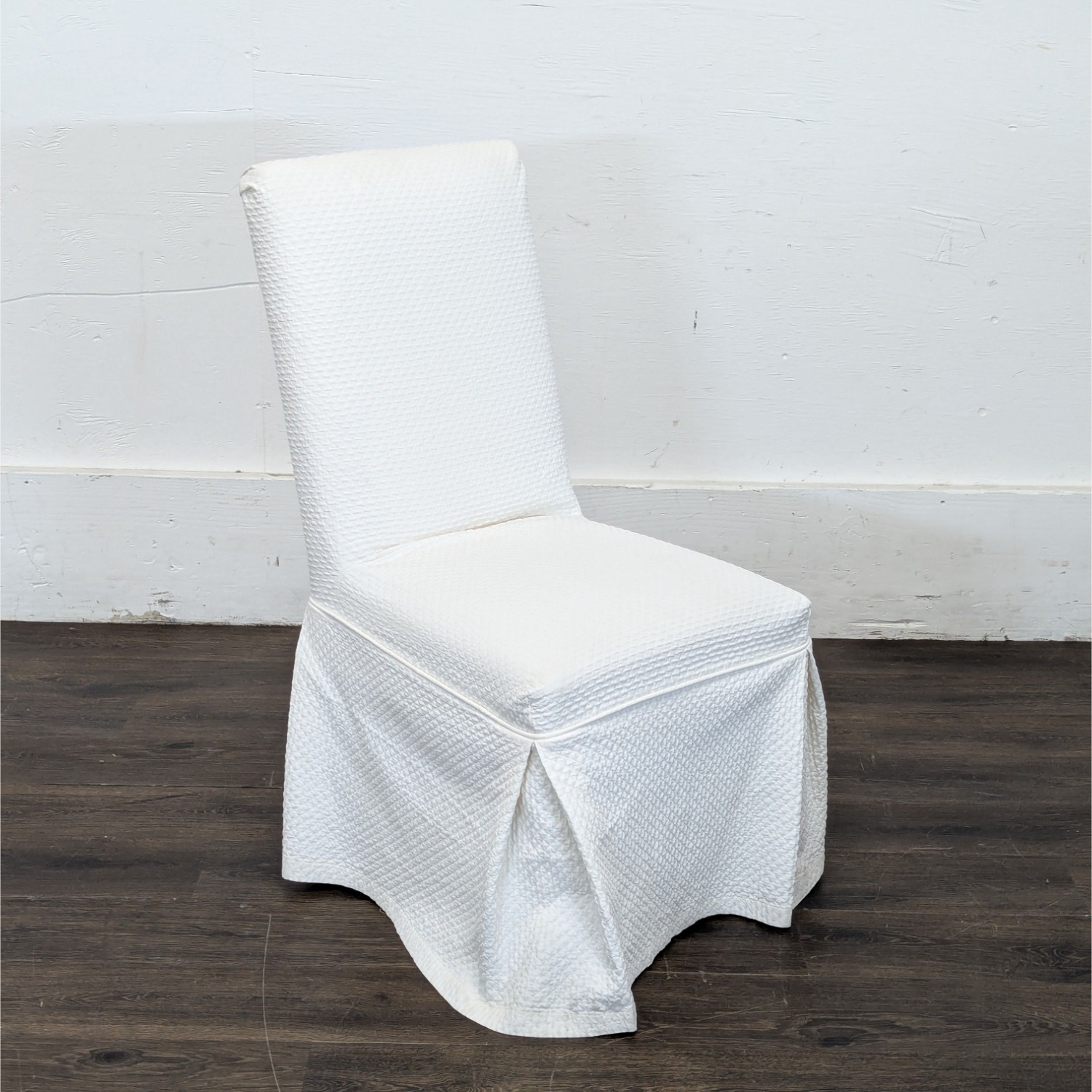 Pottery Barn Slipcovered Parsons Chair on Wheels - image-2