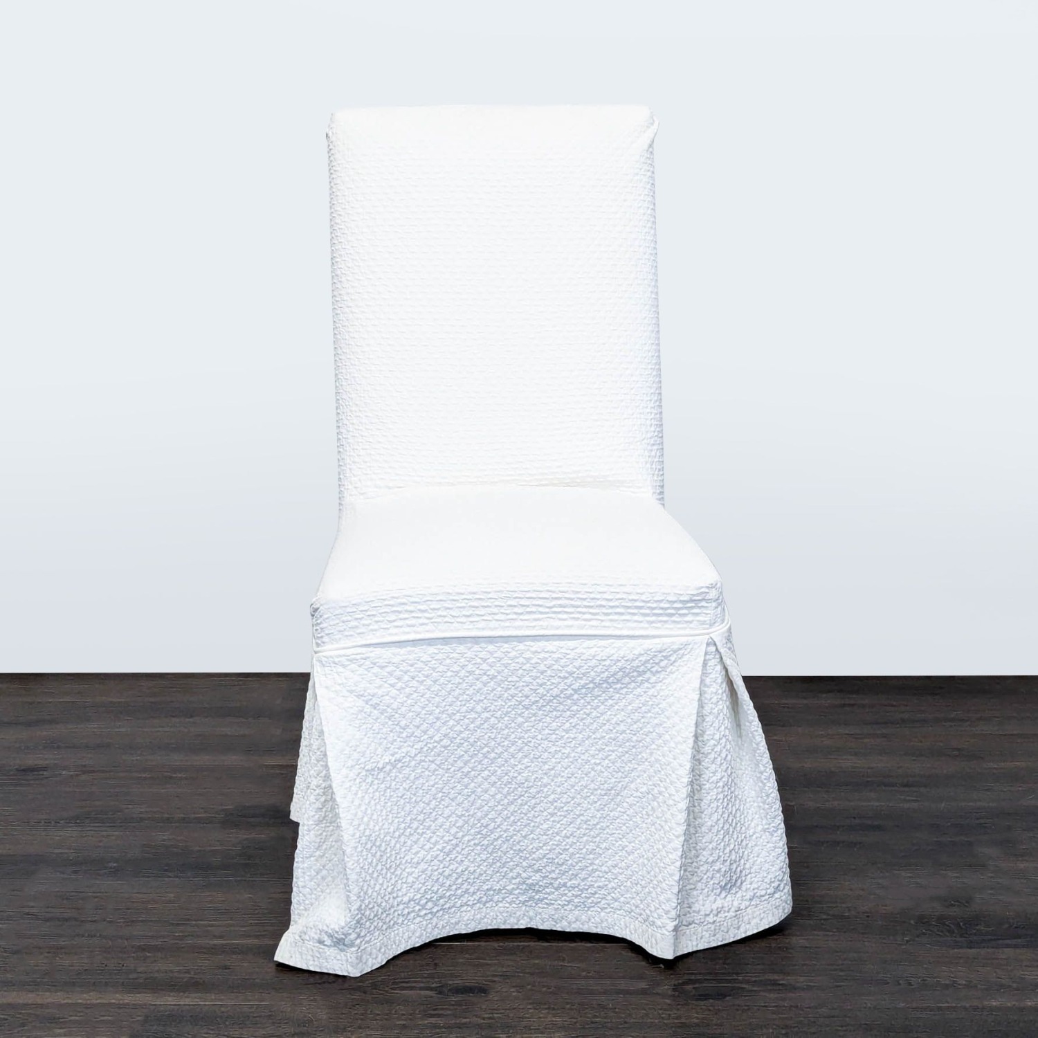 Pottery Barn Slipcovered Parsons Chair on Wheels - image-6