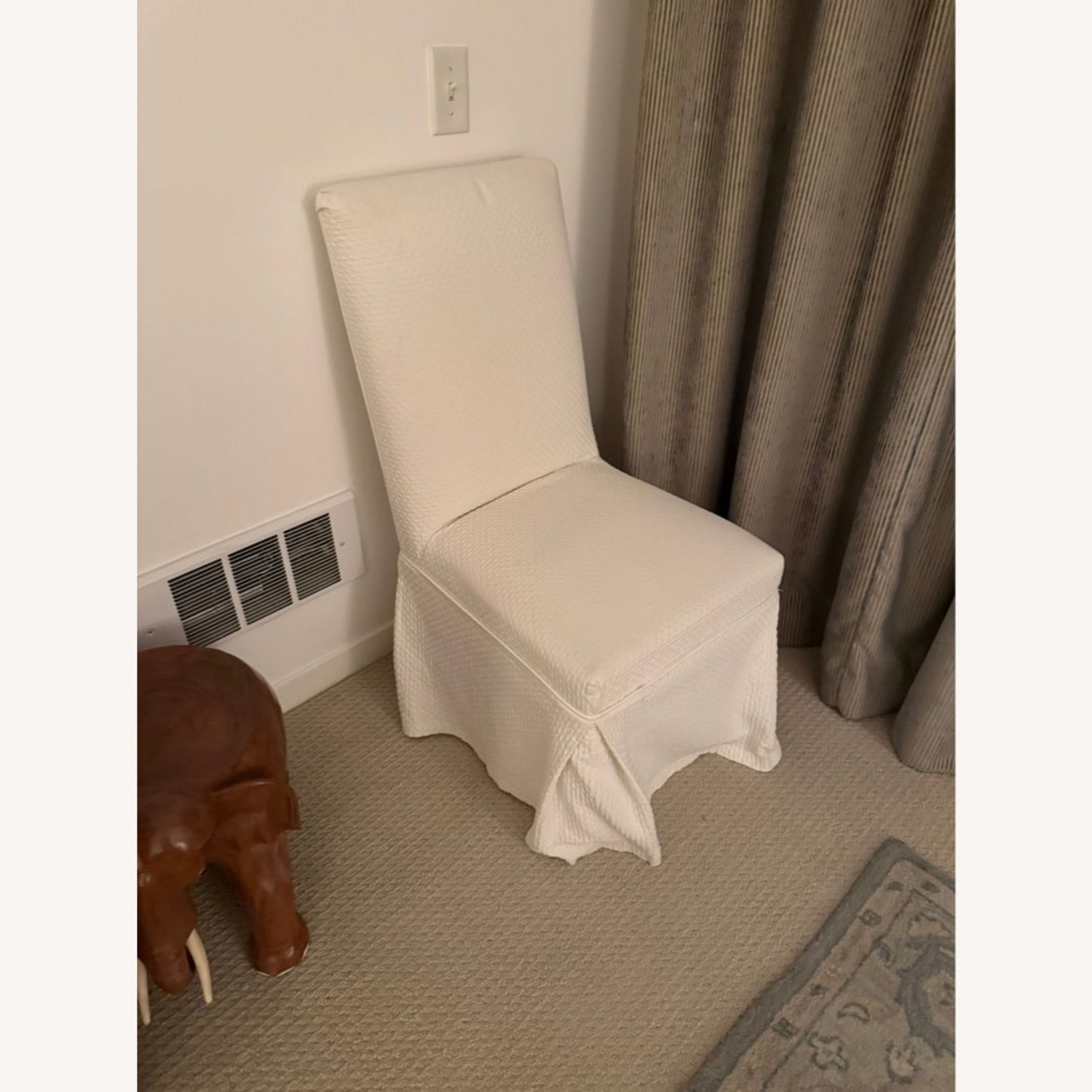 Pottery Barn Slipcovered Parsons Chair on Wheels - image-3