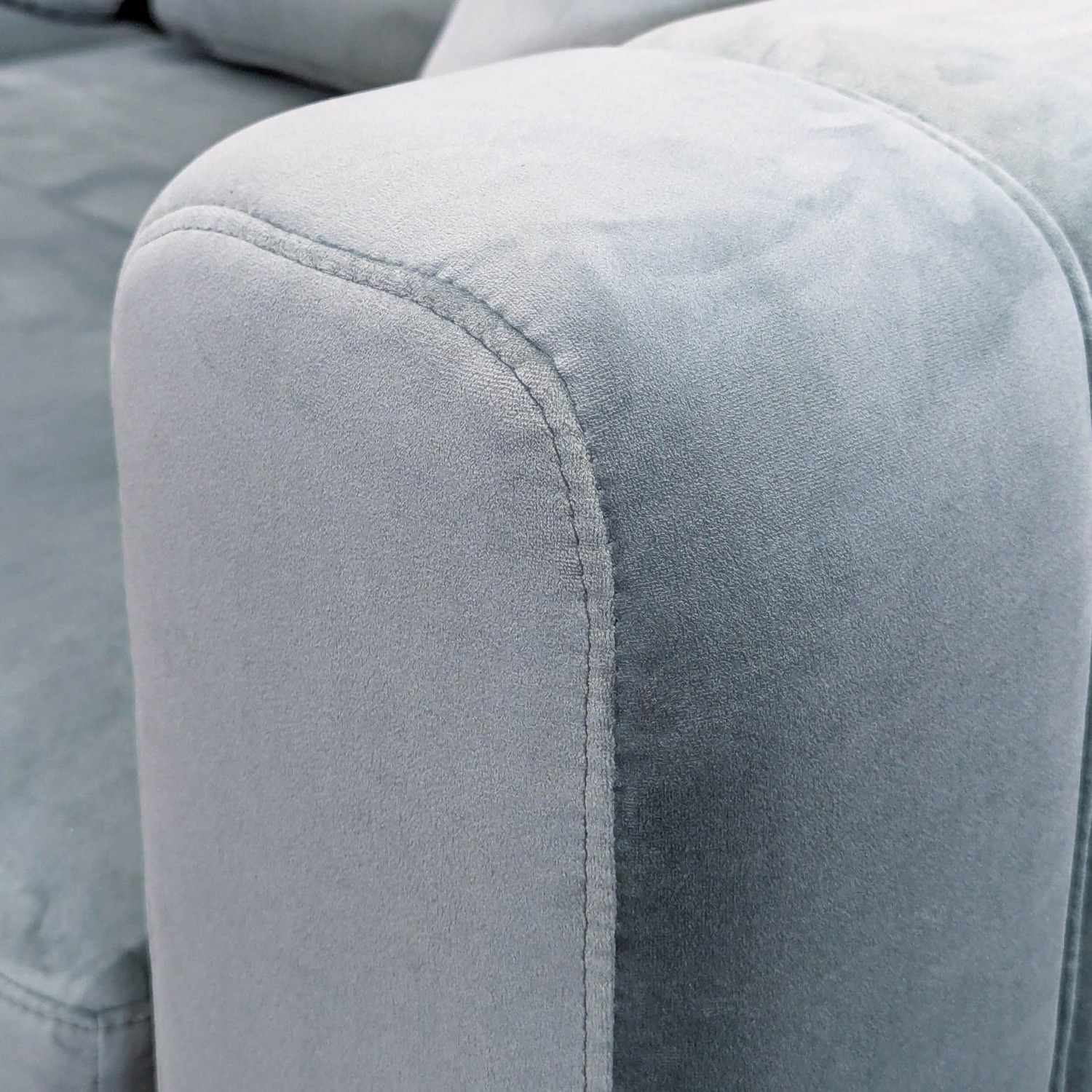 Rove Concepts Modern Light Blue Velvet Sectional - image-3