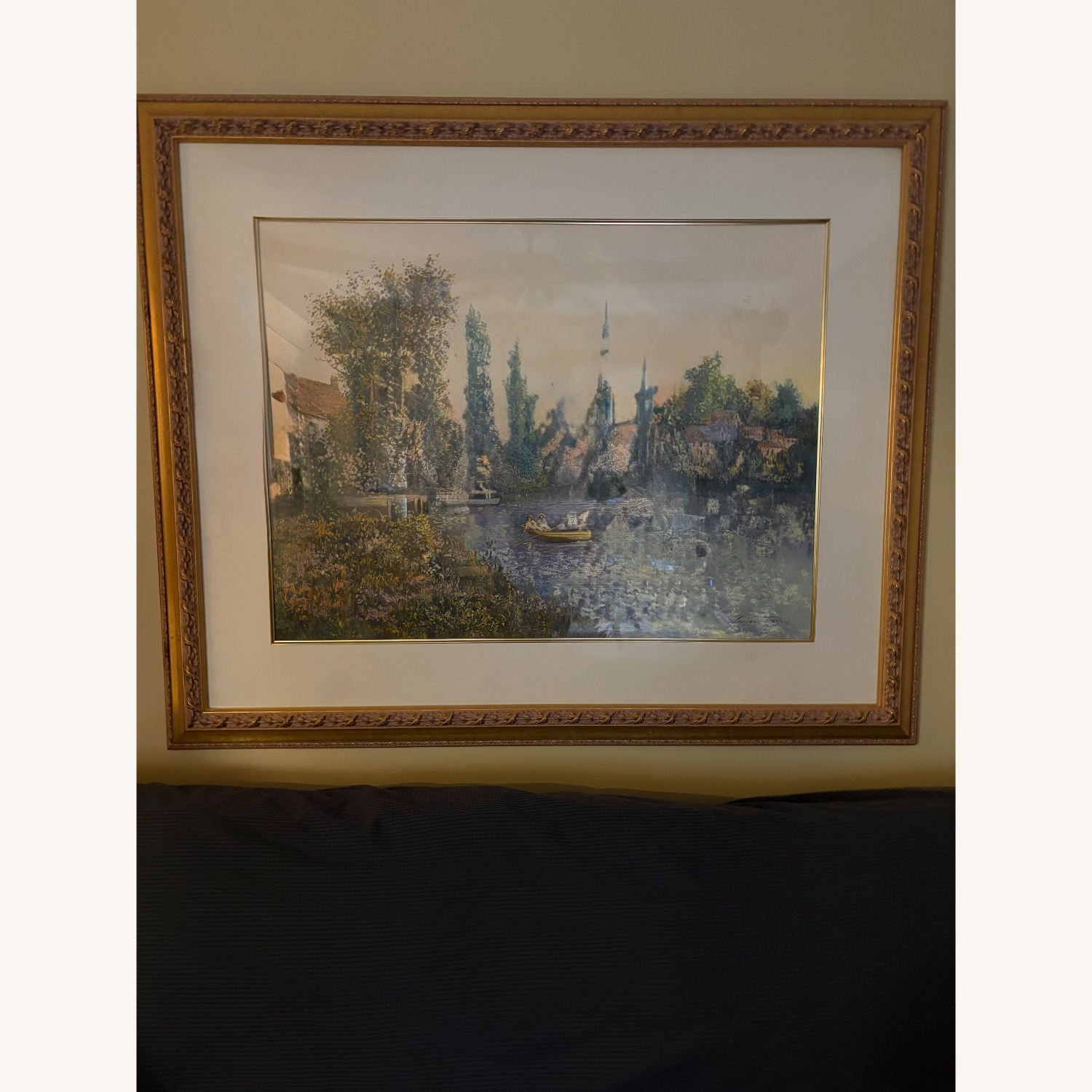 Vintage/Antique Riverside Morning Wall Art - image-1