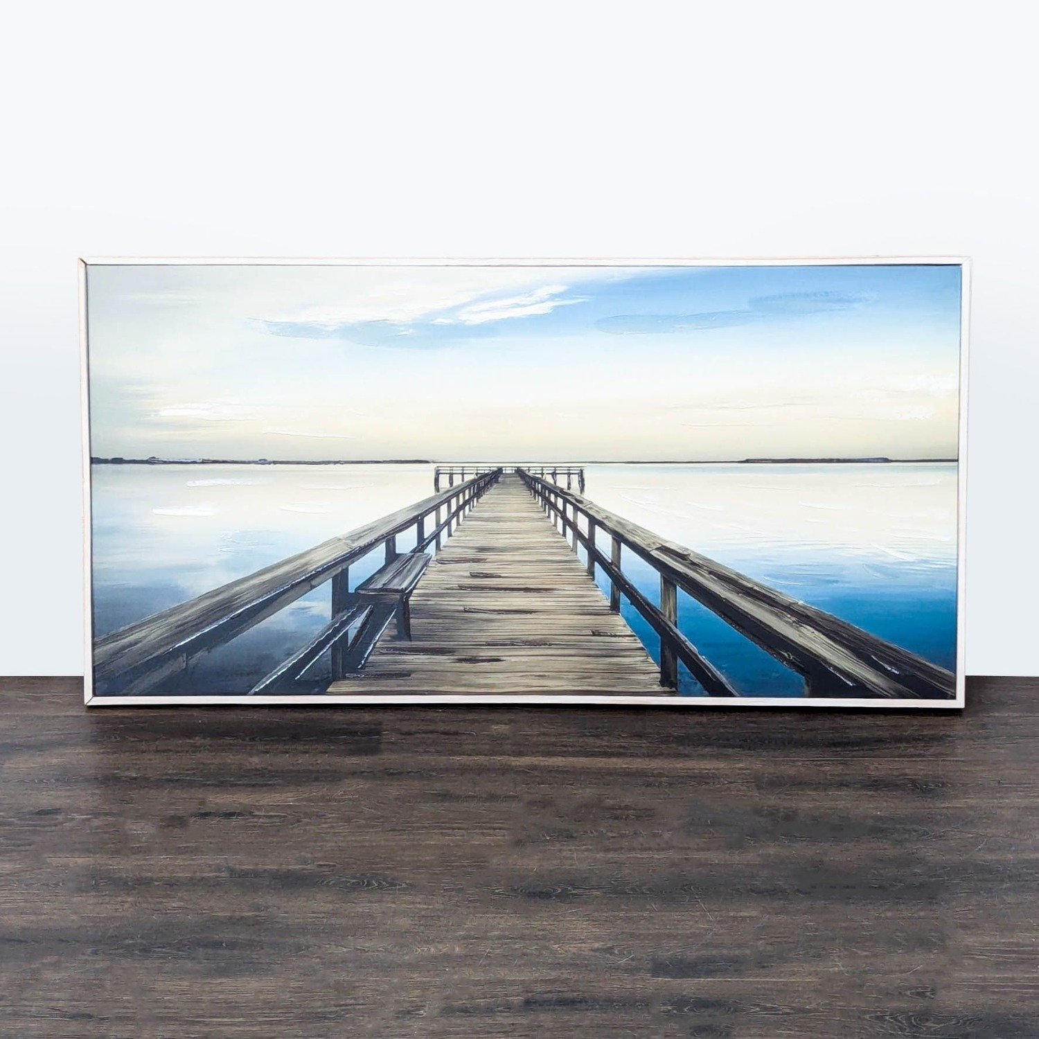 Seaside Pier Acrylic Painting on Canvas - image-4