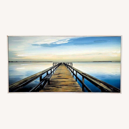 Used Seaside Pier Acrylic Painting on Canvas for sale on AptDeco