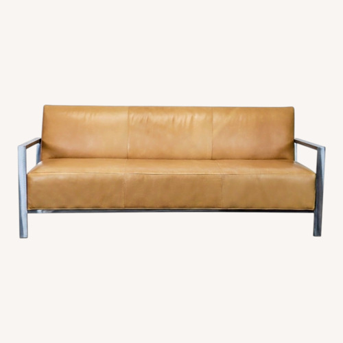 Used Room & Board Zinc 3-Seat Camel Leather Sofa for sale on AptDeco