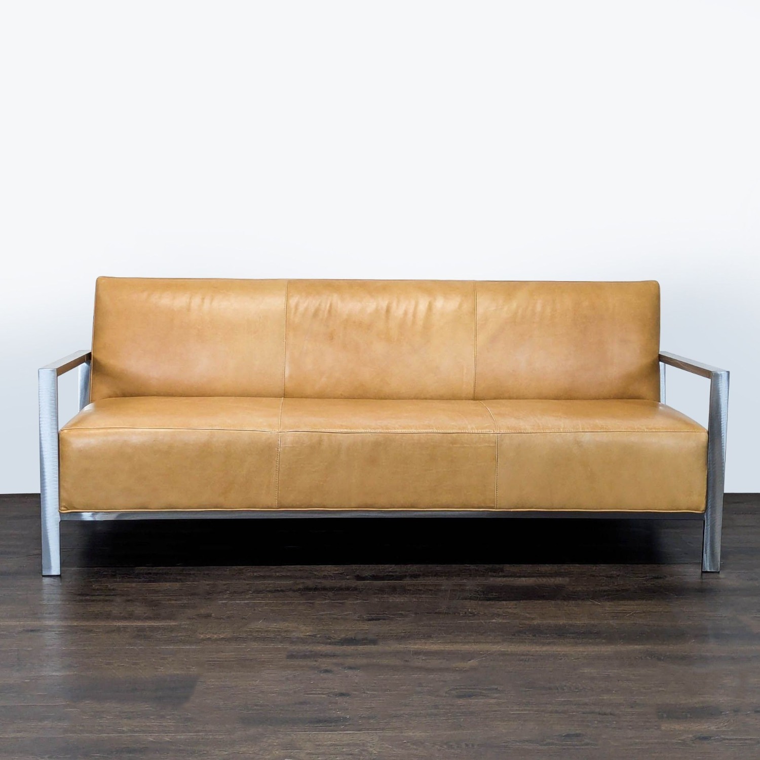 Room & Board Zinc 3-Seat Camel Leather Sofa - image-3